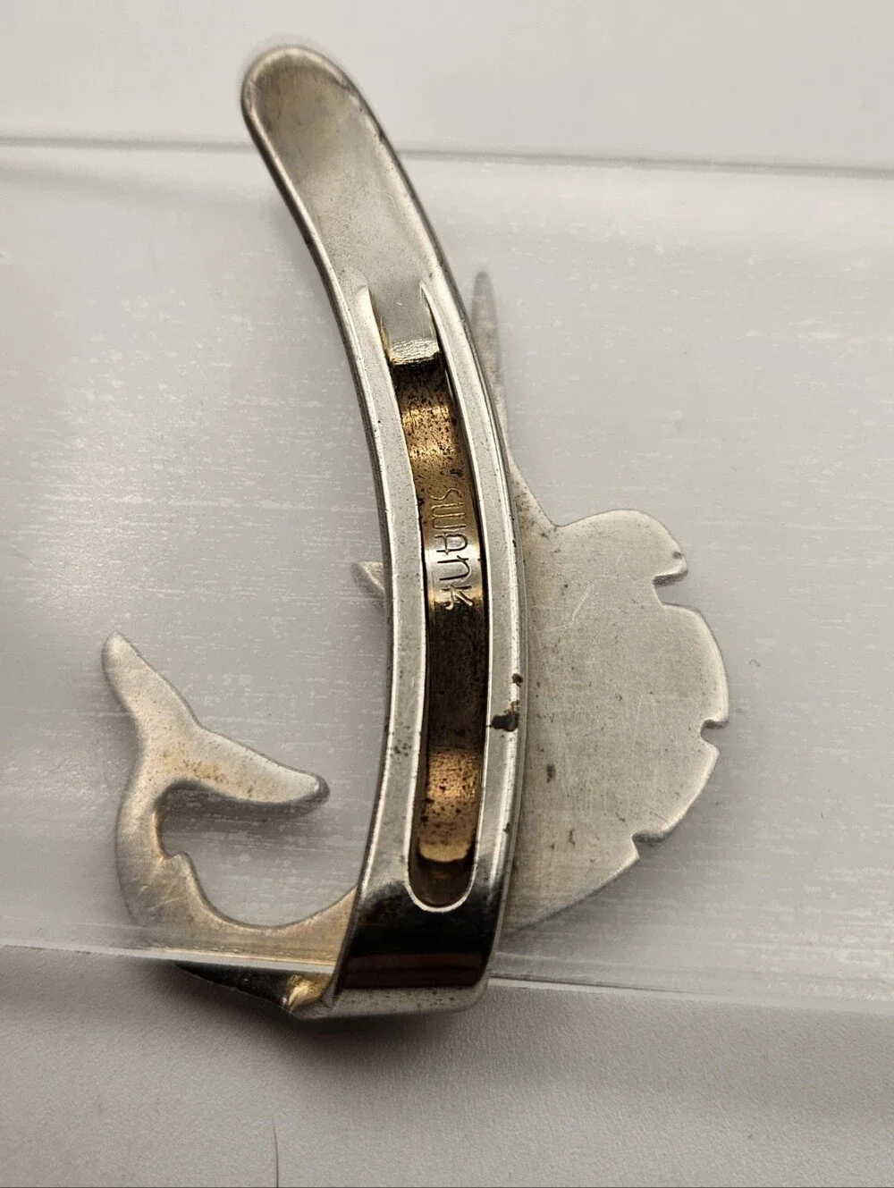 Swordfish Tie Clip / Bar Swank Silver Tone Nautical